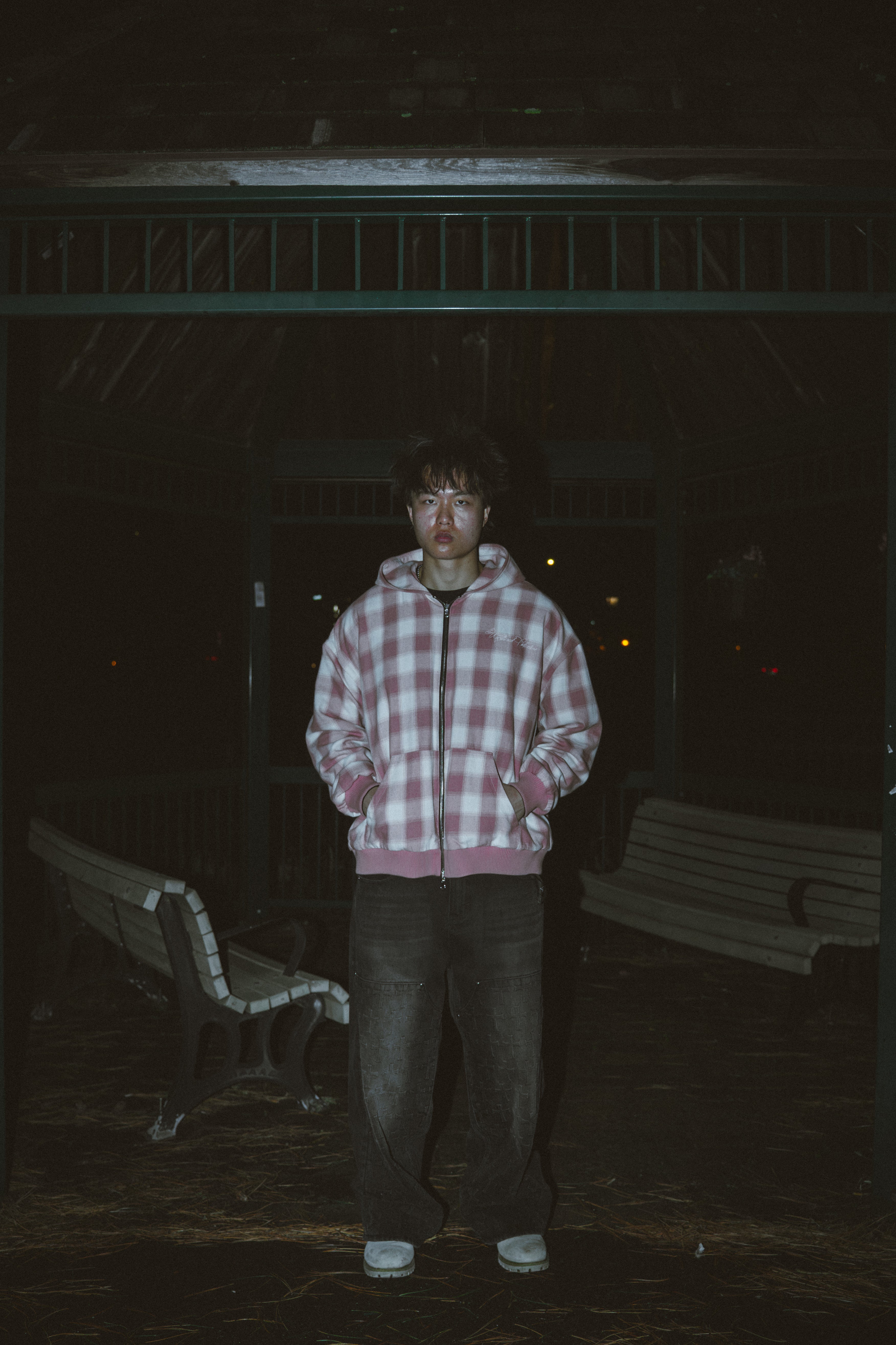 Reversible Plaid Zip Up