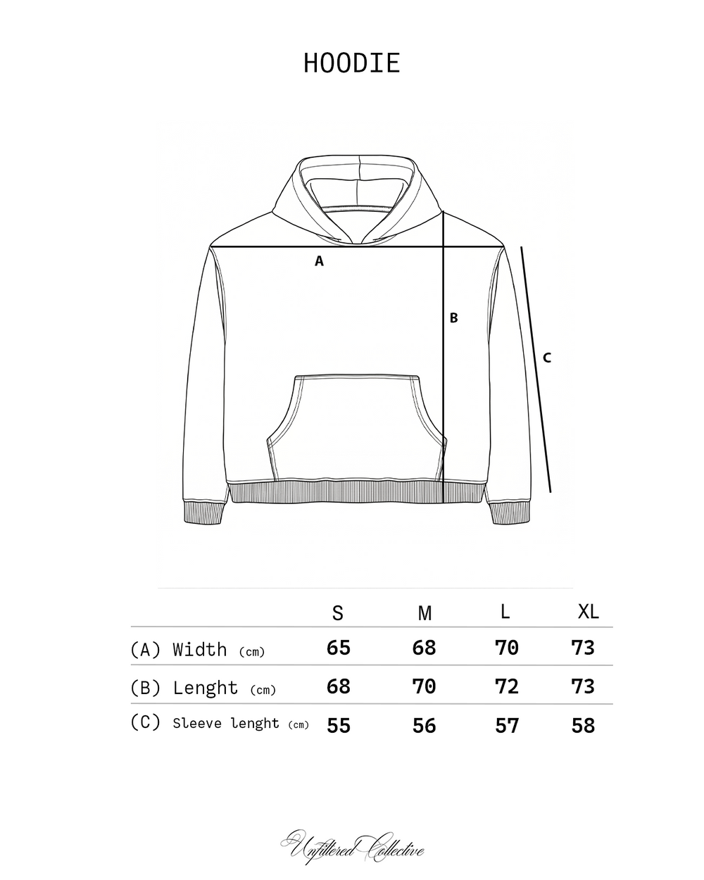 Premium Cozy Sweater size chart