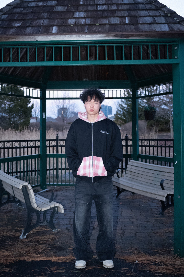 Reversible Plaid Zip Up