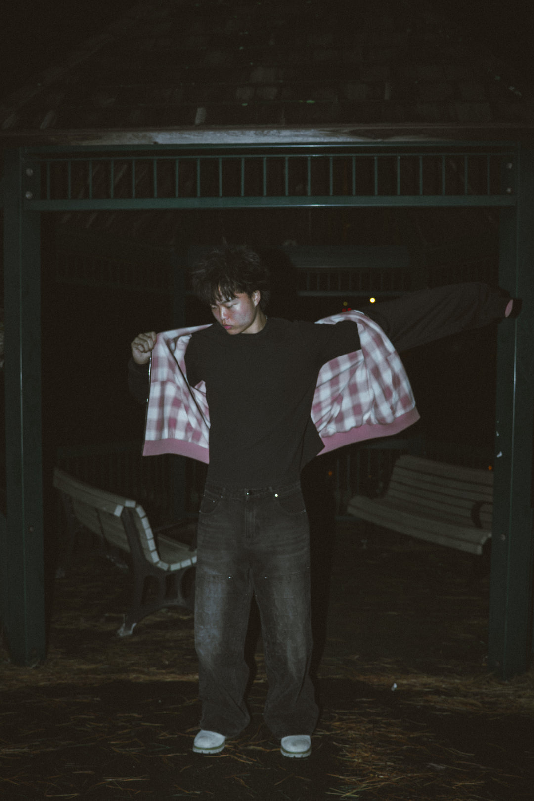 Reversible Plaid Zip Up