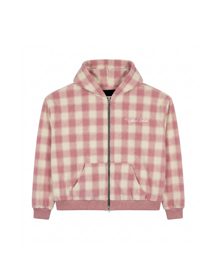 Reversible Plaid Zip Up